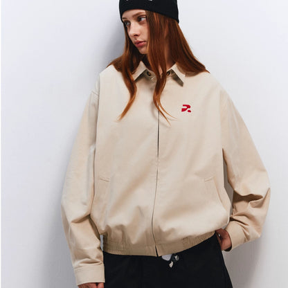 REINAREA Casual Versatile Collared Shirt Jacket Couples’ American-Style Loose Retro Zip-Up Coat【071】