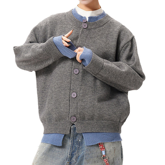 REINAREA The "Effortless Layer" Fake Two-Piece Cardigan - Relaxed Knit Outerwear