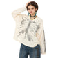 REINAREA Gothic Skull Print Long-Sleeve T-Shirt Unisex Loose-Fit Casual Top【075】