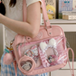 REINAREA Cute Cream-Colored Ita Bag for Women Large Capacity Commuter Bag with Shoulder, Hand & Crossbody Straps【088】