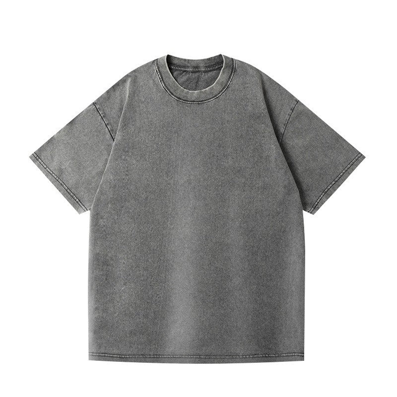 REINAREA Washed & Vintage Heavyweight 230g Cotton T-Shirt Loose Oversized Garment Washed Tee【096】
