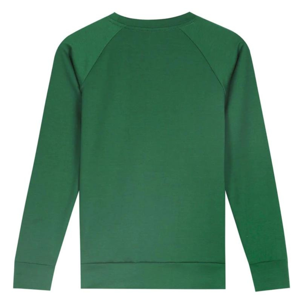 Fresh Green Print Round Neck Top