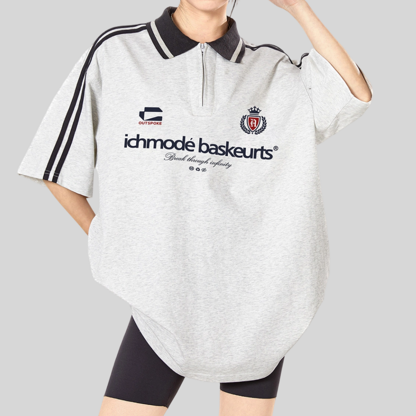 REINAREA New Spring & Summer Women's American Style Polo Shirt, Loose Sports Short Sleeve Top