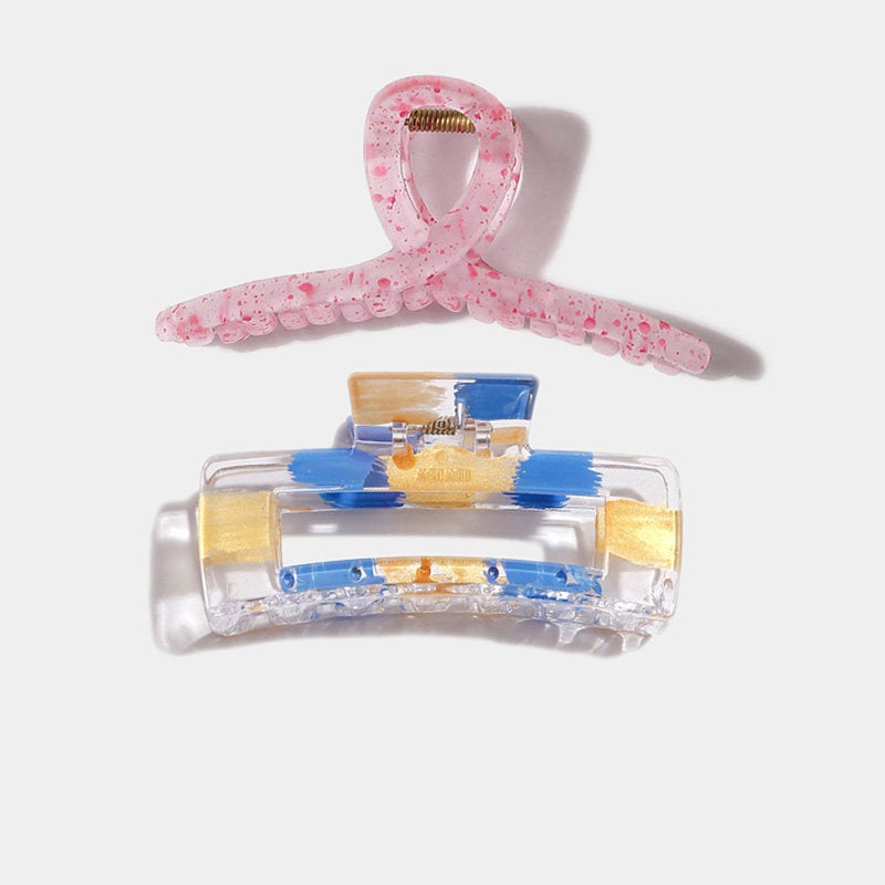REINAREA Colorful Painted Claw Clip Minimalist Bun Jaw Clip Square Hair Accessory【103】