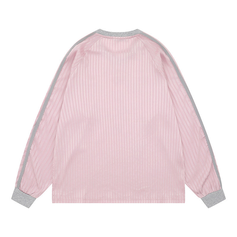 REINAREA New Spring Summer V-neck Printed T-Shirt Women American Style Long Sleeve Top