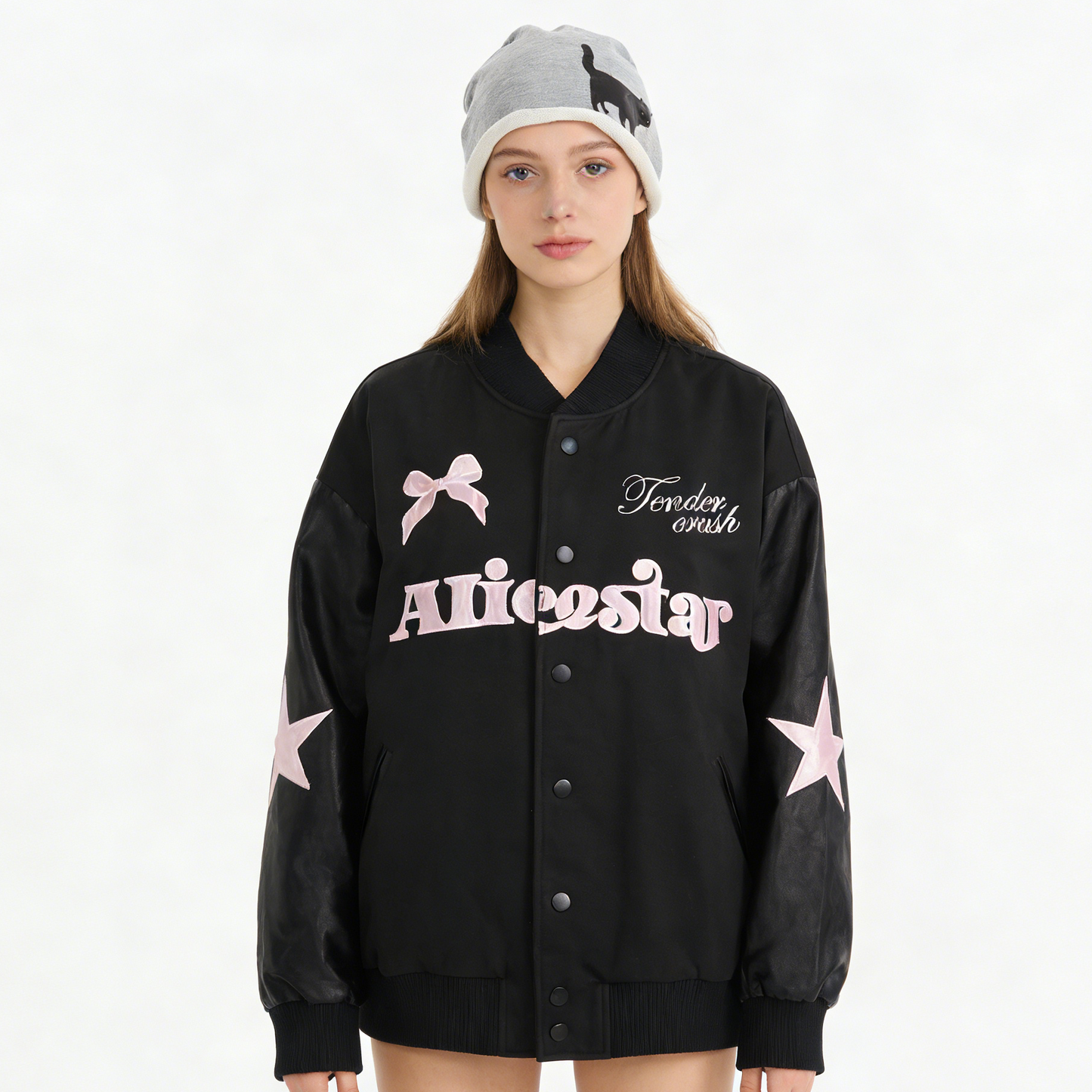 REINAREA The "Butterfly Dream" Varsity Jacket - Sweet-Edgy American Retro