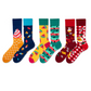 REINAREA Unisex AB Asymmetrical Mismatched Socks - Personalized Cartoon Design Mid-Calf Socks【065】