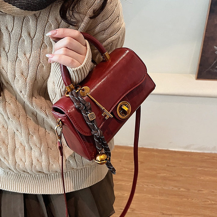 REINAREA Women's Vintage Leather Bag Stylish Crossbody Top Handle Square Bag