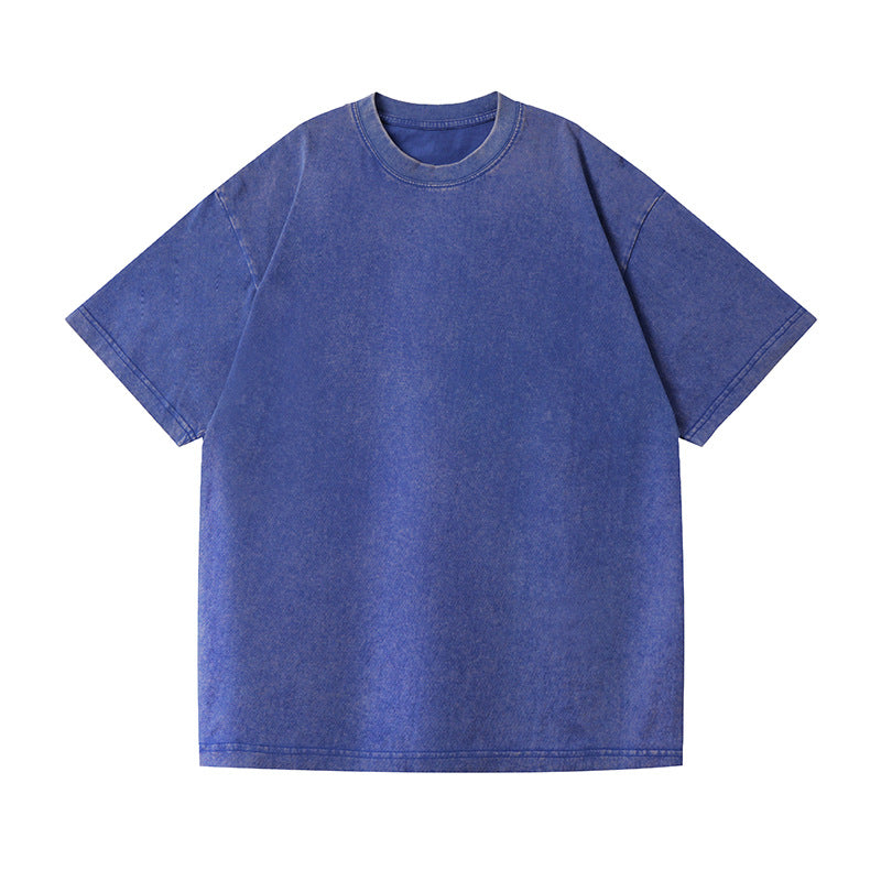 REINAREA Washed & Vintage Heavyweight 230g Cotton T-Shirt Loose Oversized Garment Washed Tee【096】