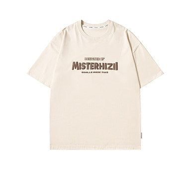 REINAREA  New Spring Summer Printed Short Sleeve Top Men's 270g Cotton T-shirt