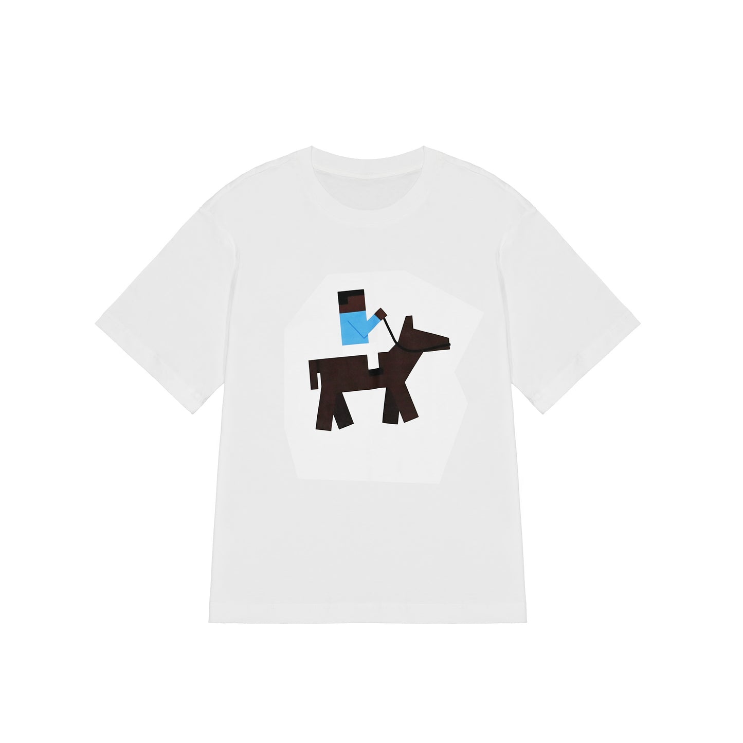 REINAREA Unisex Couples' Loose-Fit Cotton Printed Short-Sleeve T-Shirt