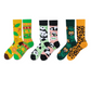 REINAREA Unisex AB Asymmetrical Mismatched Socks - Personalized Cartoon Design Mid-Calf Socks【065】