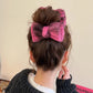 REINAREA Women’s Gradient Woolen Bow Bun Claw Clip Back-of-Head Hair Updo Tool & Hair Accessory【062】
