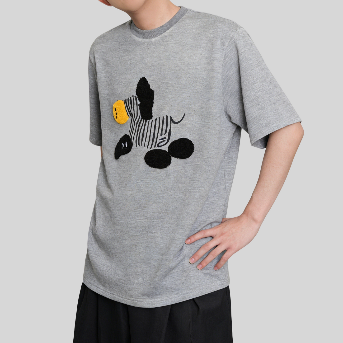 REINAREA New Spring Summer Printed Round Neck Couple Short Sleeve T-Shirt