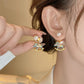 REINAREA Red Pony Pearl Earrings for Women New Year Studs & Clip-Ons, Gorgeous Statement Jewelry【105】