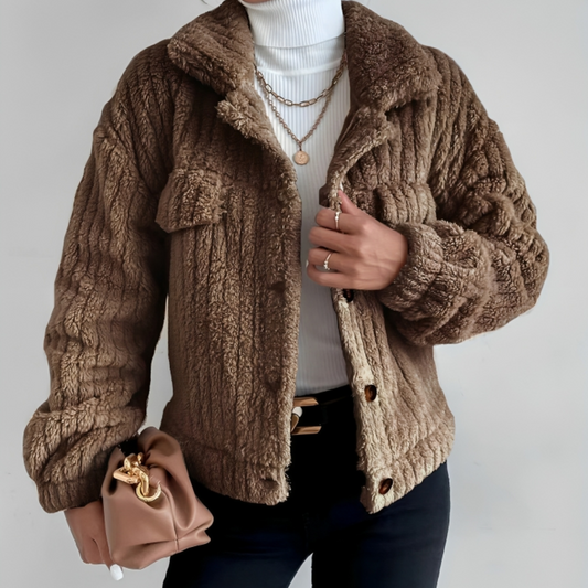 Turn-down Collar Buttoned Jacket