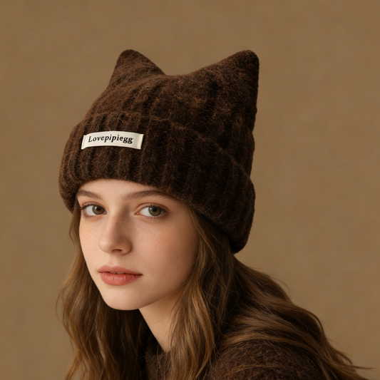 REINAREA Women's Cute Cat Ear Beanie Warm Knitted Winter Hat