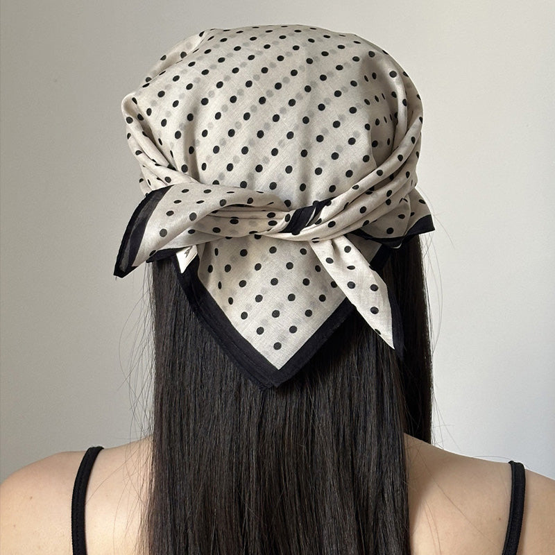 REINAREA Women’s Silk-Cotton Small Square Scarf Stylish & Elegant Decorative Headwrap, Hair Scarf & Neck Scarf【056】
