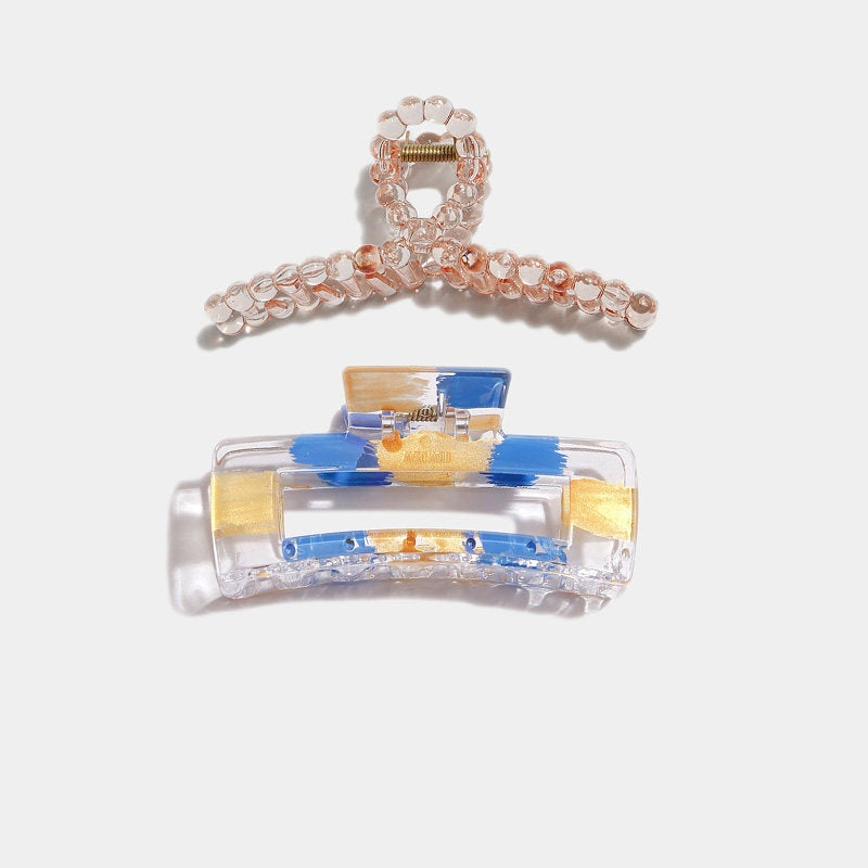 REINAREA Colorful Painted Claw Clip Minimalist Bun Jaw Clip Square Hair Accessory【103】