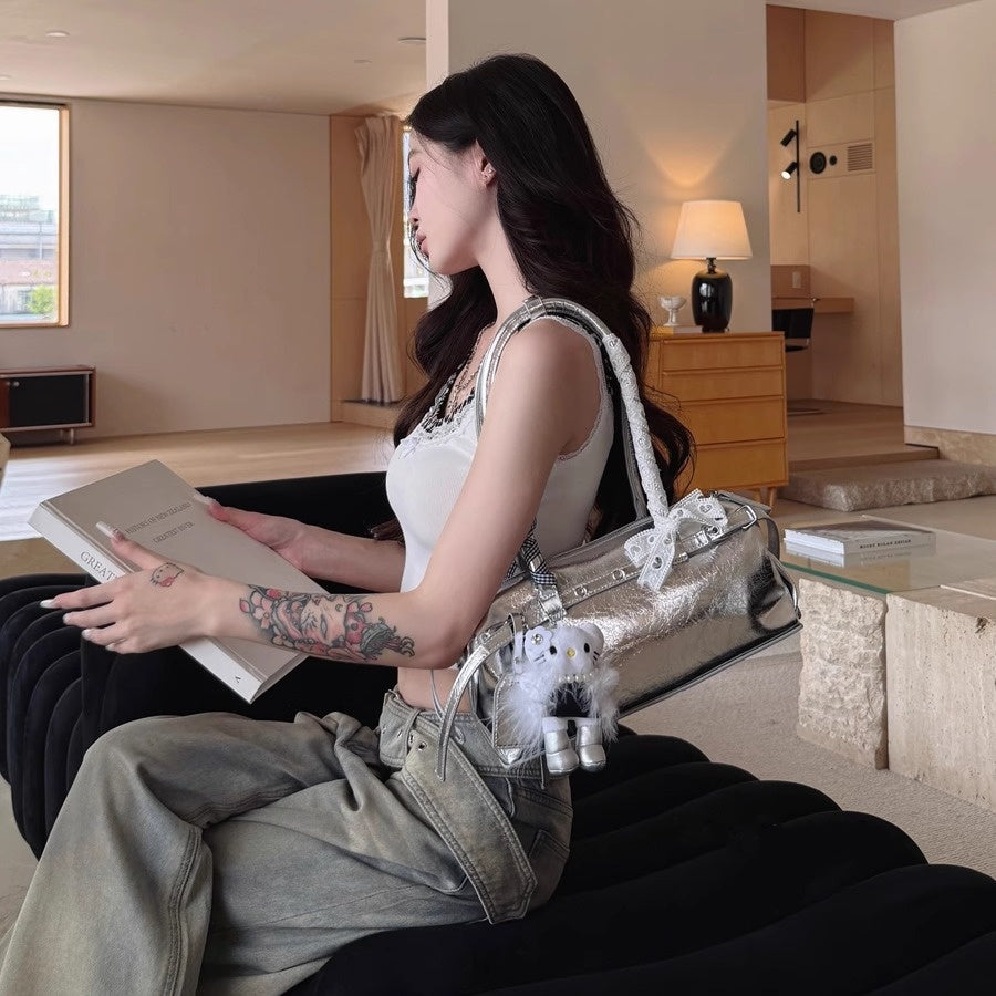 REINAREA Women’s Sausage-Shaped Handbag - Versatile Commuter Shoulder, Armpit & Baguette Bag【067】