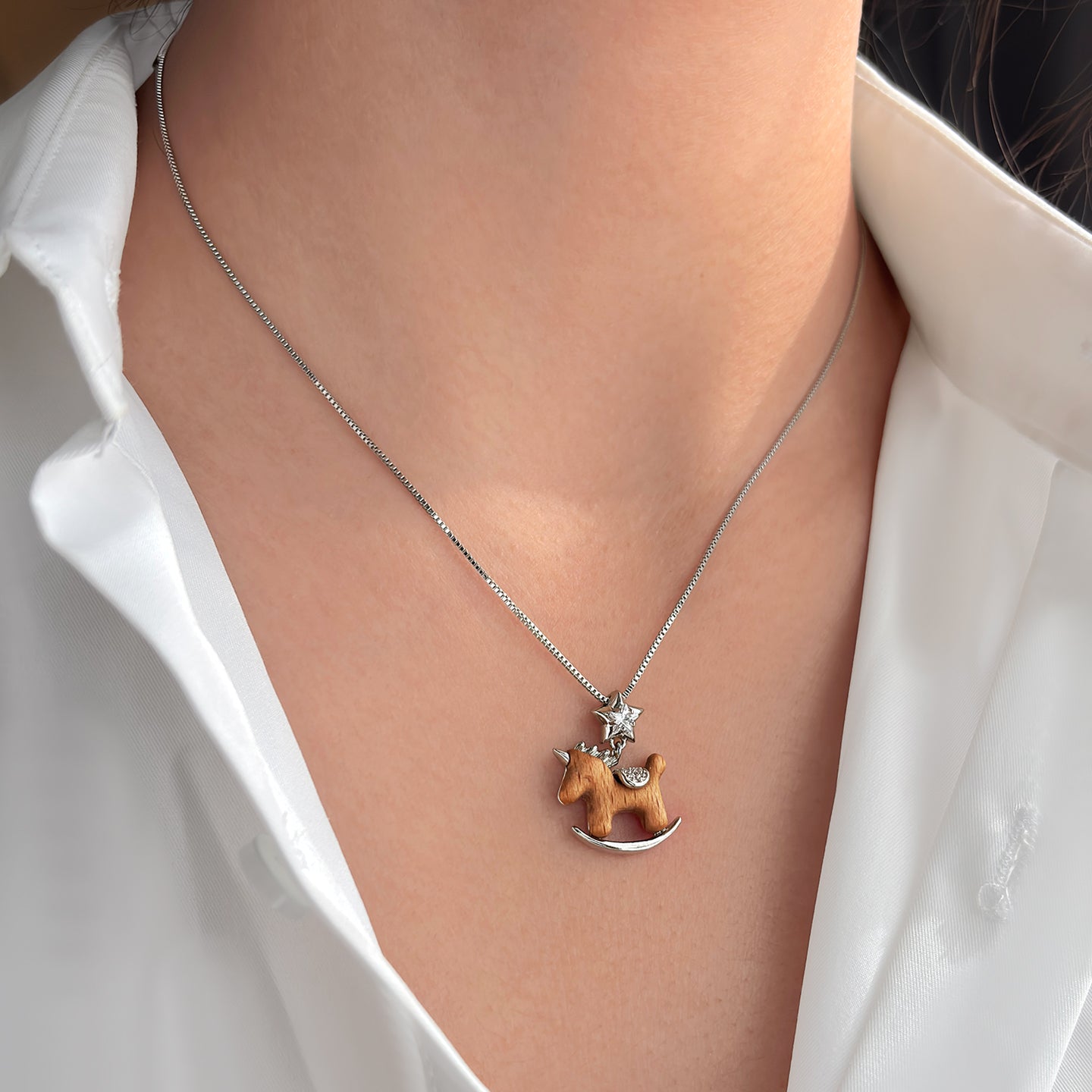REINAREA Leather Cord Pony Necklace for Unisex Luxury High-End Sweater Chain Accessory Pendant【060】