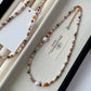 REINAREA Women’s Natural Pearl & Rainbow Stone Dopamine Beaded Necklace - Autumn & Winter Clavicle & Sweater Chain【059】