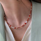 REINAREA Women’s Natural Pearl & Rainbow Stone Dopamine Beaded Necklace - Autumn & Winter Clavicle & Sweater Chain【059】