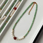 REINAREA Women’s Natural Pearl & Rainbow Stone Dopamine Beaded Necklace - Autumn & Winter Clavicle & Sweater Chain【059】