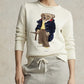 Woman’s Cream Cotton Sweater with Bear Design