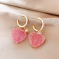 REINAREA Valentine's Day Heart Earrings: Sweet & Cute Studs for Women【104】