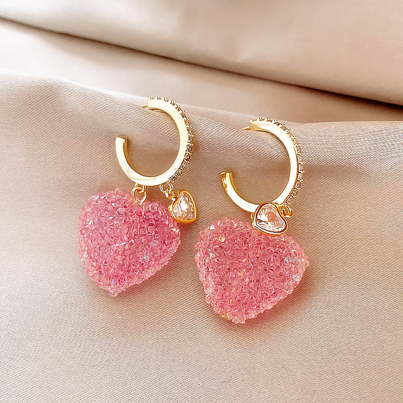 REINAREA Valentine's Day Heart Earrings: Sweet & Cute Studs for Women【104】