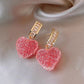 REINAREA Valentine's Day Heart Earrings: Sweet & Cute Studs for Women【104】