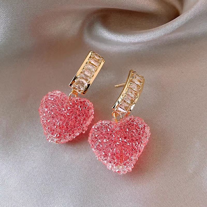 REINAREA Valentine's Day Heart Earrings: Sweet & Cute Studs for Women【104】