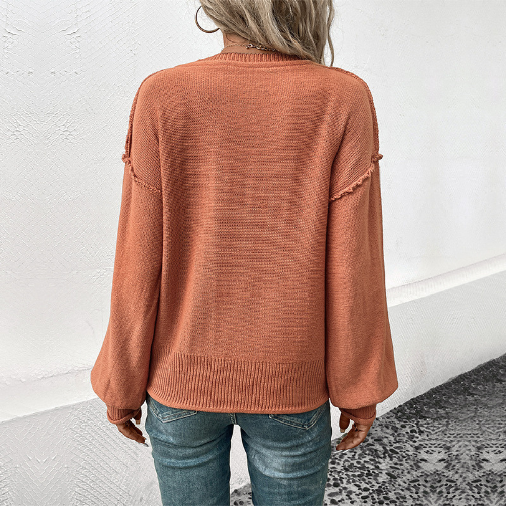 Drop Shoulder Cable Knit Top