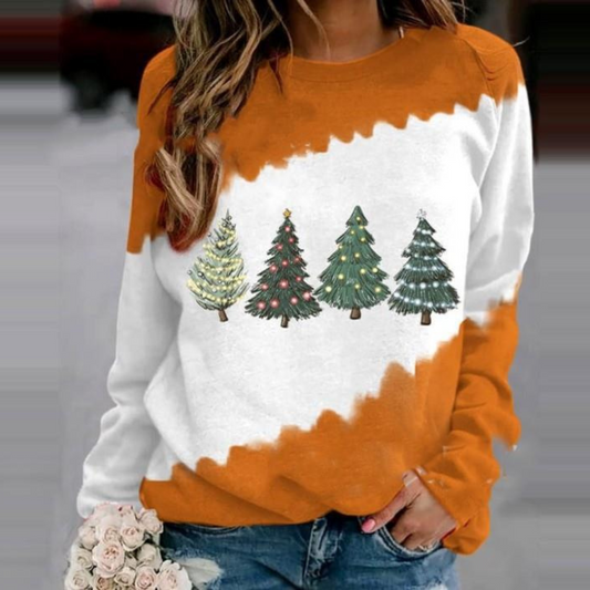 Christmas Tree Printed Fleece Sweatshirt