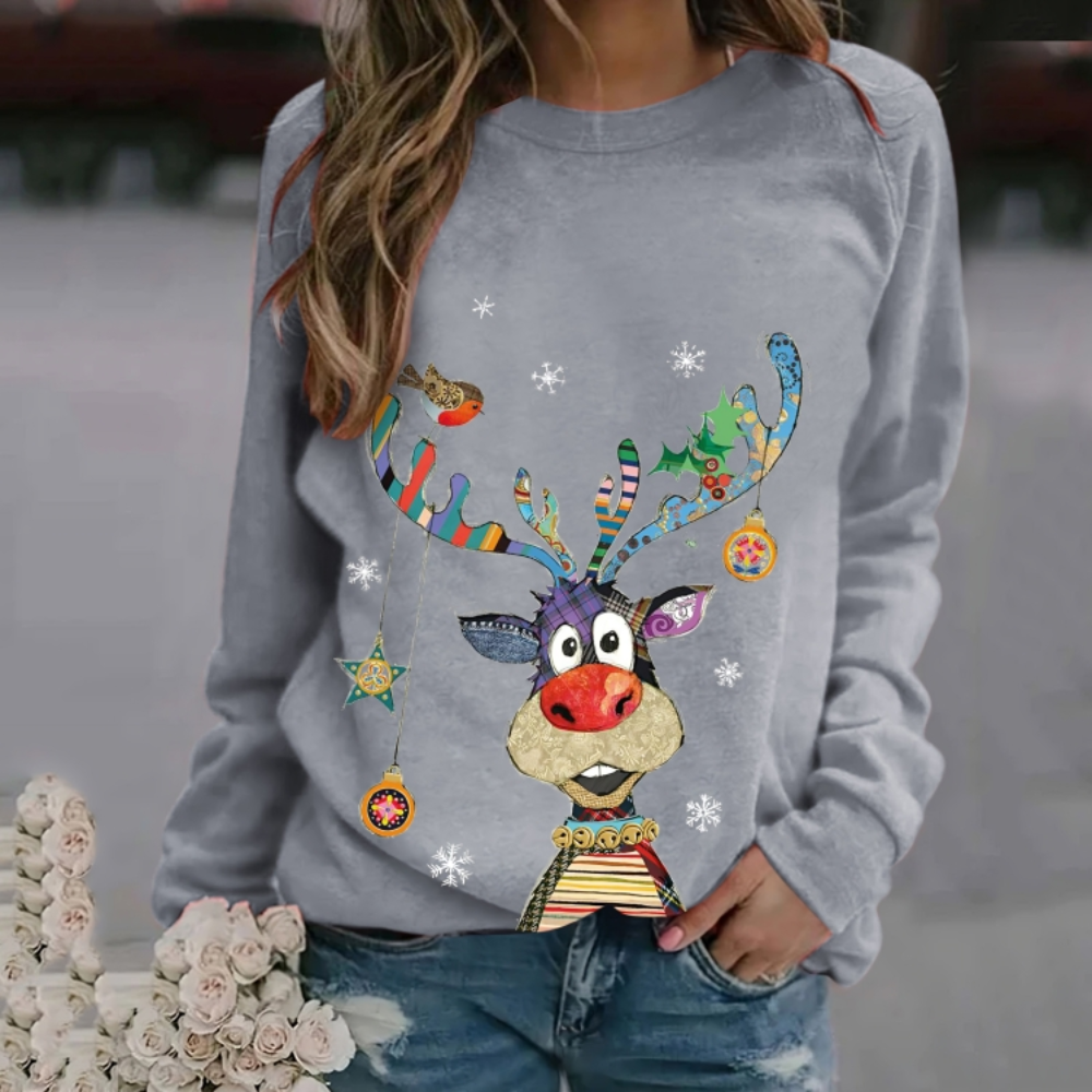 Chic Christmas Printed Sweatshirt