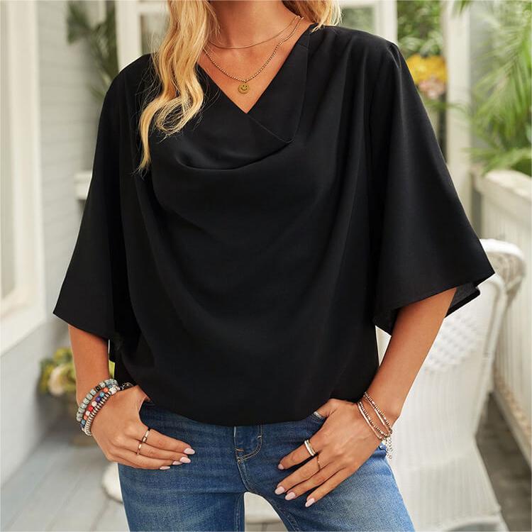 Chiffon loose v-neck blouse