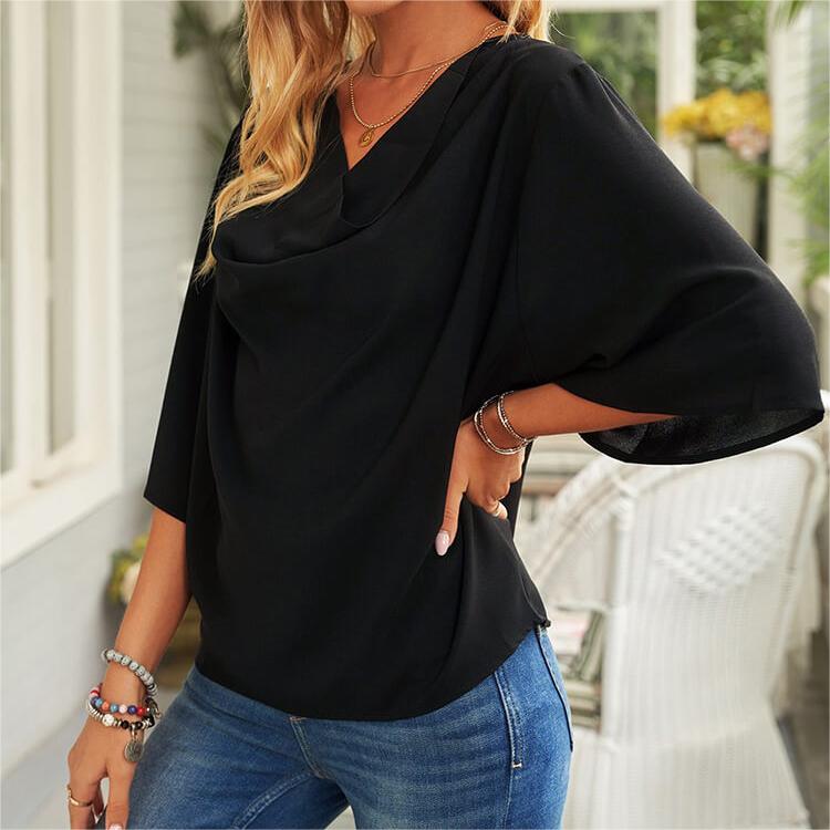 Chiffon loose v-neck blouse