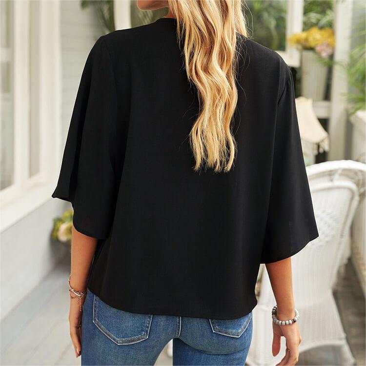 Chiffon loose v-neck blouse