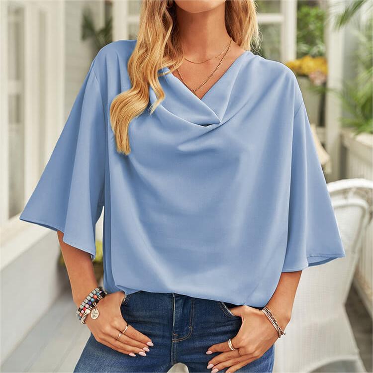 Chiffon loose v-neck blouse