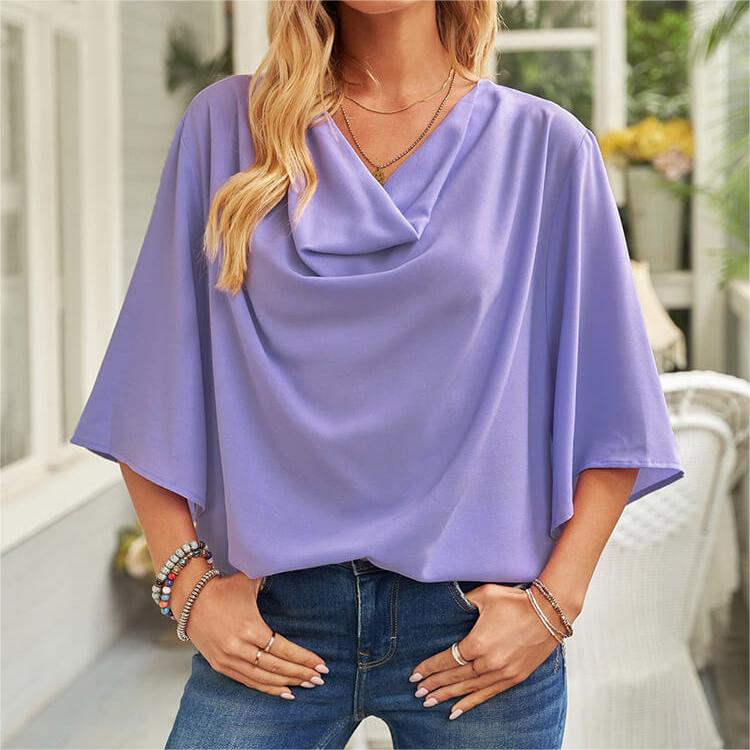 Chiffon loose v-neck blouse