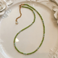 REINAREA Women’s Natural Pearl & Rainbow Stone Dopamine Beaded Necklace - Autumn & Winter Clavicle & Sweater Chain【059】