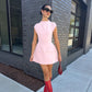 High Waist Mini Dress for Women – Summer Short Sleeve Bodycon Club Party Dress - Sexy A-Line Fit and Flare Style