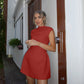 High Waist Mini Dress for Women – Summer Short Sleeve Bodycon Club Party Dress - Sexy A-Line Fit and Flare Style