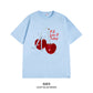 Women's Graphic Tee - Short Sleeve Cherry Bow Letter Print Round Neck T-Shirt - Summer Dopamine Top - Colorful & Playful Style