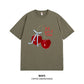 Women's Graphic Tee - Short Sleeve Cherry Bow Letter Print Round Neck T-Shirt - Summer Dopamine Top - Colorful & Playful Style