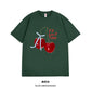 Women's Graphic Tee - Short Sleeve Cherry Bow Letter Print Round Neck T-Shirt - Summer Dopamine Top - Colorful & Playful Style