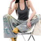 REINAREA | Women Striped Ribbed Halter Tank Top | U Neck Backless Slim Fit Cropped Layering Cami