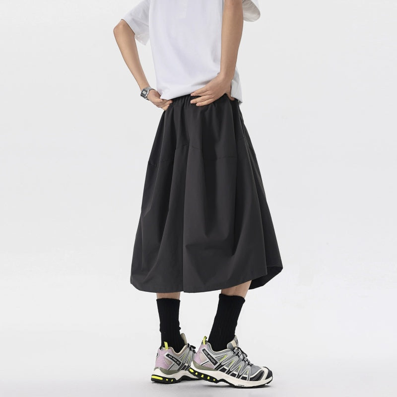 REINAREA | High Street Vibe Wide Leg Cropped Shorts | Vintage American Outdoor Summer 7/8 Length Pants