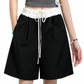 REINAREA | Women's Vintage Striped Wide-Leg Suit Shorts | High Waist Straight Leg 2026 Summer Casual Pants